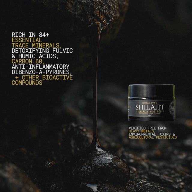 Shilajit is rich in essential minerals, fulvic and humic acid, celsius medicinals resin