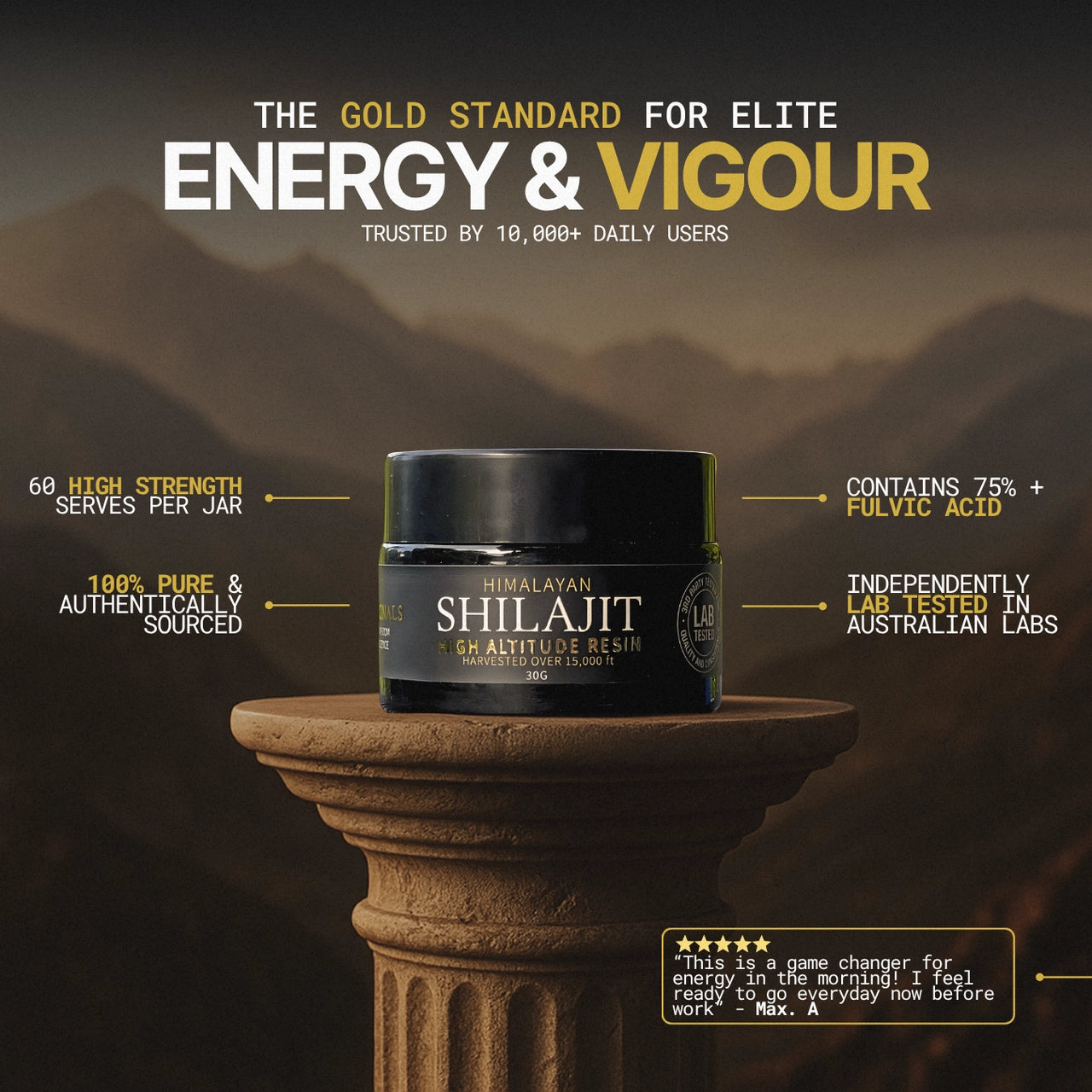 Shilajit gold standard for energy and vigour buy now